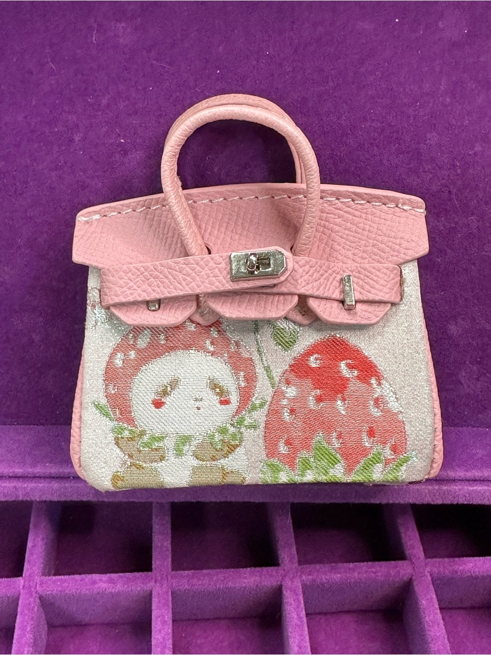 🍓🐼 panda strawberry mini bag charm